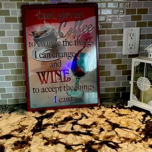 NWT Coffee &Wine bar sign.